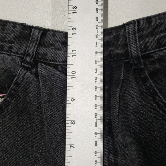 Breaker Vintage Jeans Women's Small High Waisted Pleated Front Floral Patches - Picture 10 of 12